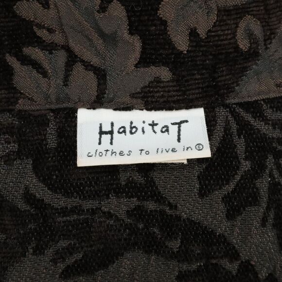 Habitat Jacket Womens Medium Black Brocade Buttons Pockets Fitted Unlined Blazer - Picture 4 of 16